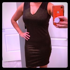 NWT RACHEL Rachel Roy black and gold dress